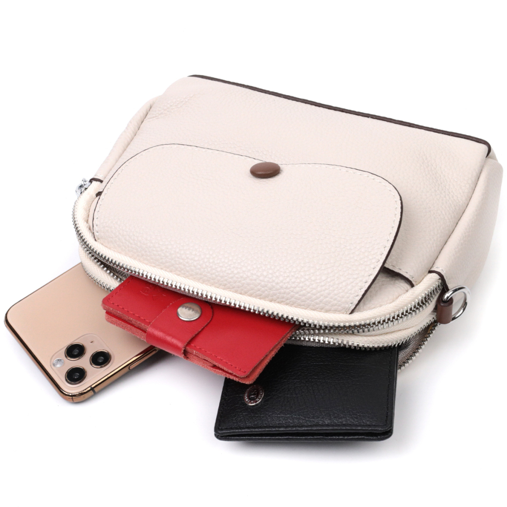 Сумка Vintage Маленька жіноча з натуральної шкіри Біла (22323) - зображення 8