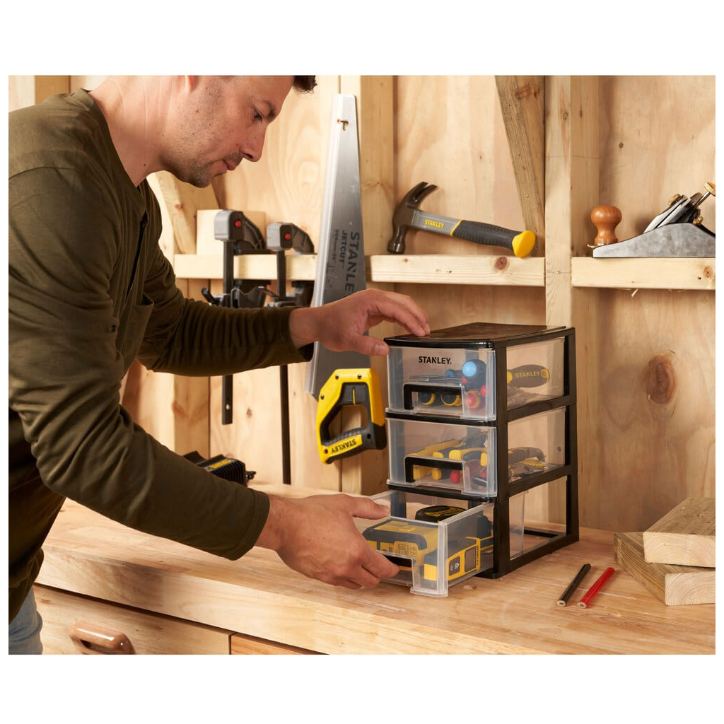 Ящик для інструментів Stanley вертикальний з 3-ма висувними відділеннями, пластмасовий, 239x180x302 мм (STST40711-1) - зображення 5