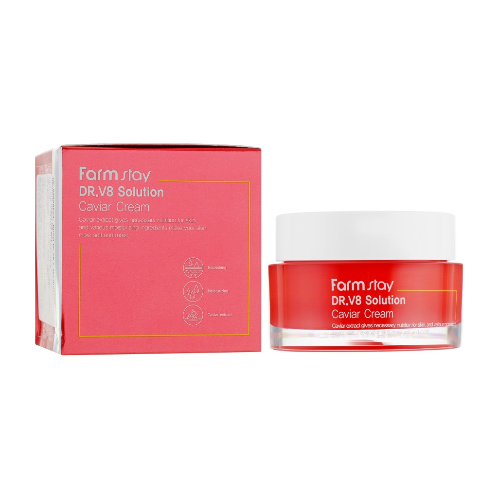 Крем для обличчя FarmStay DR.V8 Solution Caviar Cream Антивіковий з екстрактом ікри 50 мл (8809624723652) - зображення 2