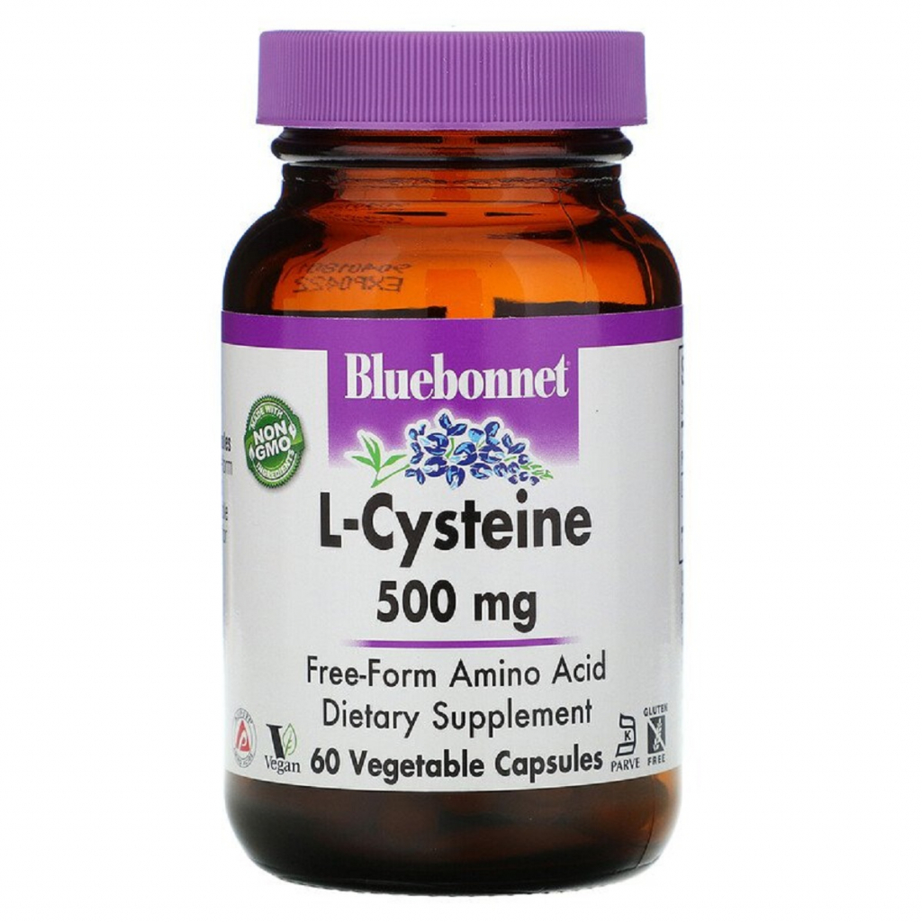 Амінокислота Bluebonnet Nutrition L-Цистеїн 500 мг, L-Cystein, 60 вегетаріанських капсул (BLB0038) - зображення 1
