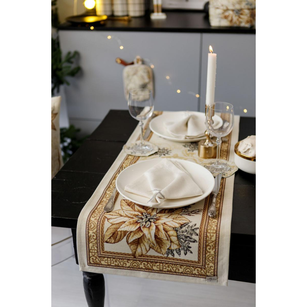 Доріжка на стіл Прованс гобеленова Золоте свято 35х100 см (036309) - зображення 9