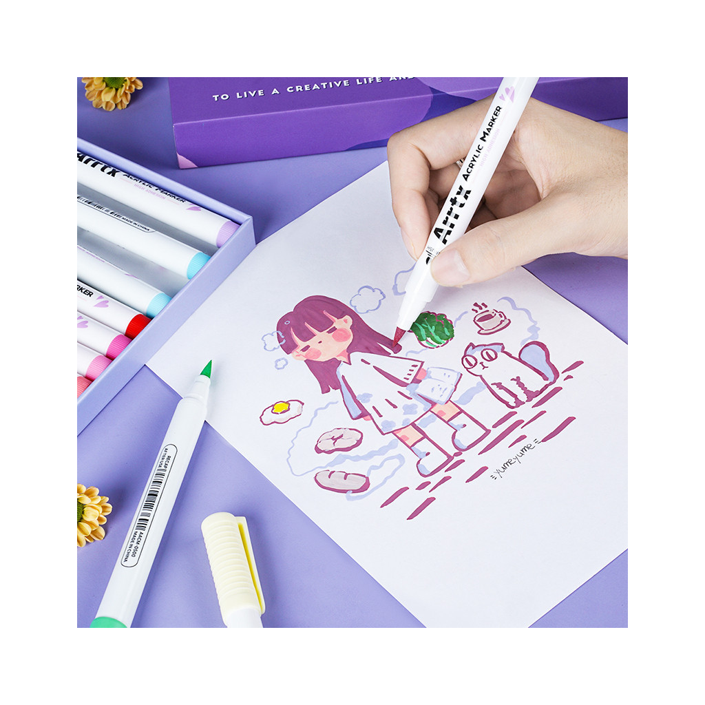 Художній маркер Arrtx акрилові AACM-0530A, 30 кольорів (LC303144) - изображение 6