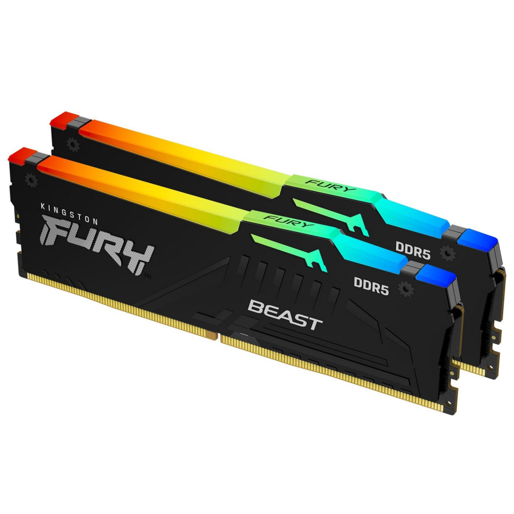 Модуль пам'яті для комп'ютера DDR5 16GB (2x8GB) 5200 MHz FURY Beast RGB Kingston Fury (ex.HyperX) (KF552C40BBAK2-16) - зображення 2