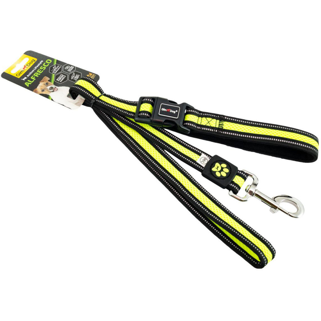 Повідець для собак GimDog Alfresco 2.0х120 см неопрен/фліс (жовтий) (8009632059532) - зображення 2