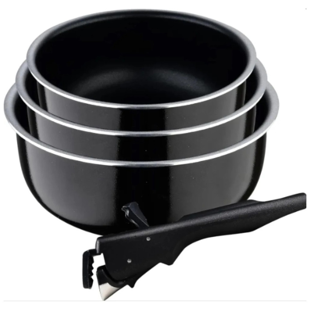 Набір посуду Bergner Click&Cook ковші 16/18/20 см 4 предмета (BG-31608-BK) - зображення 1