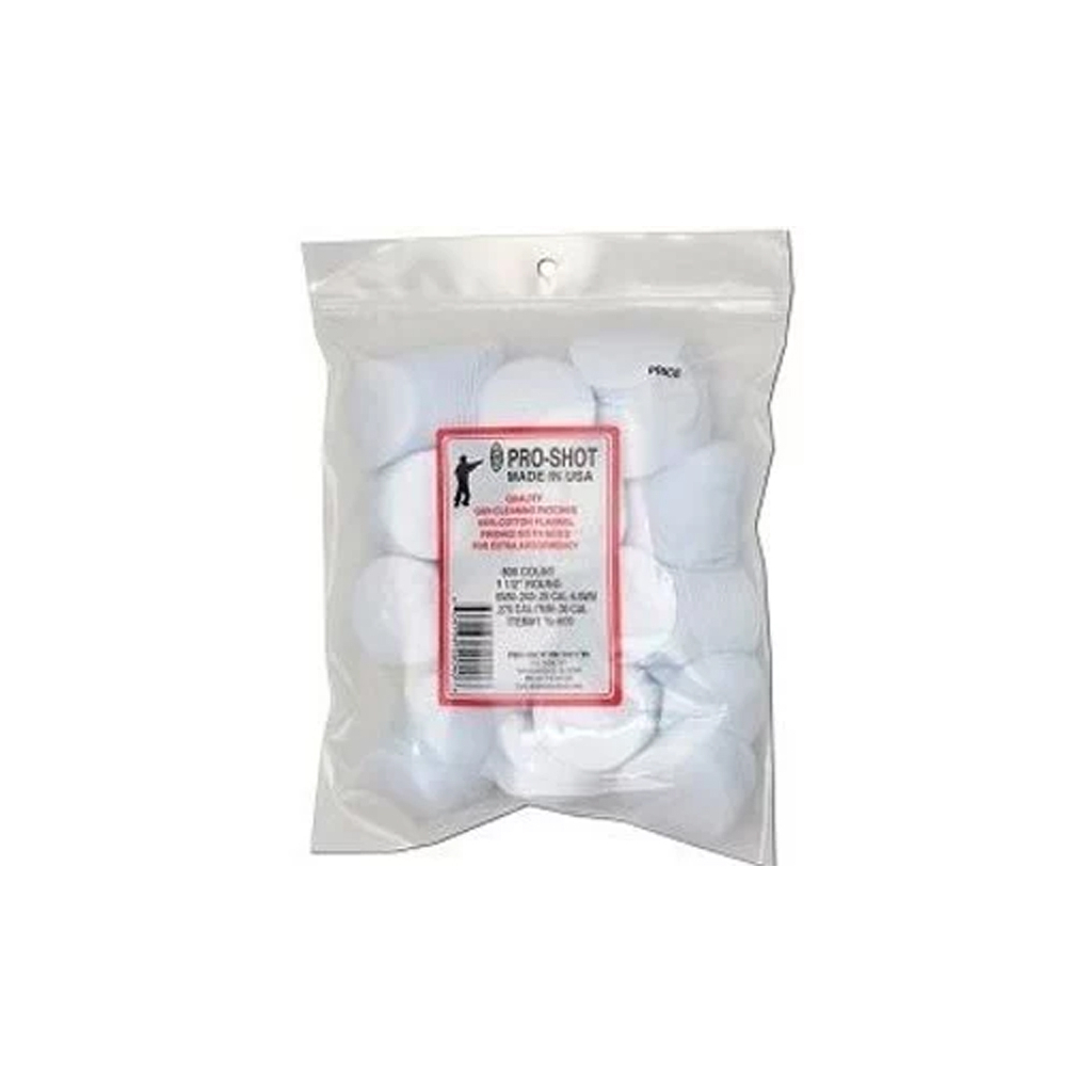Патч для чищення зброї Pro-Shot 6mm-.30 - 1 1/2" круглий бавовна 600 шт/уп (11/2-600) - изображение 1