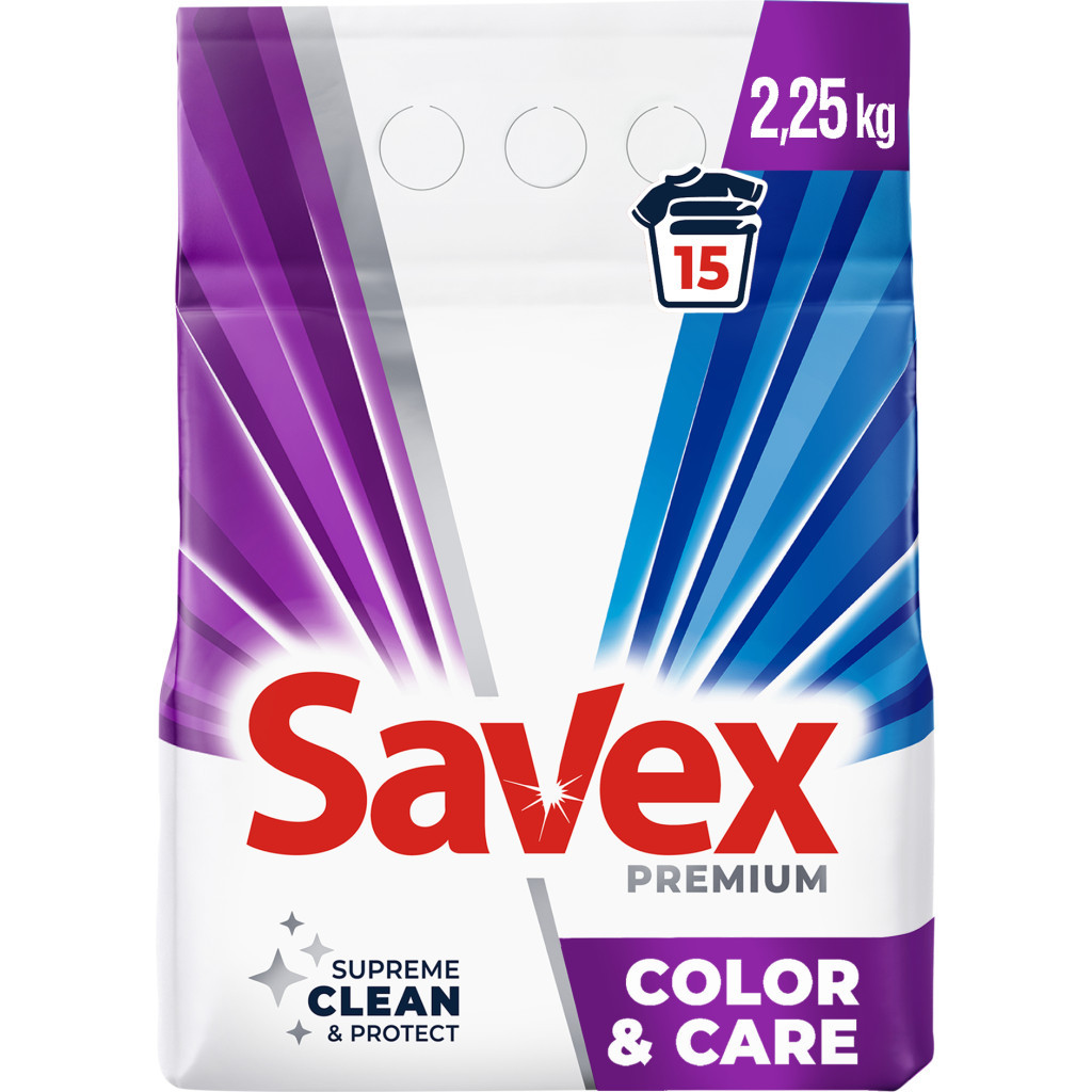 Пральний порошок Savex Premium Color & Care 2.25 кг (3800024047886) - зображення 1