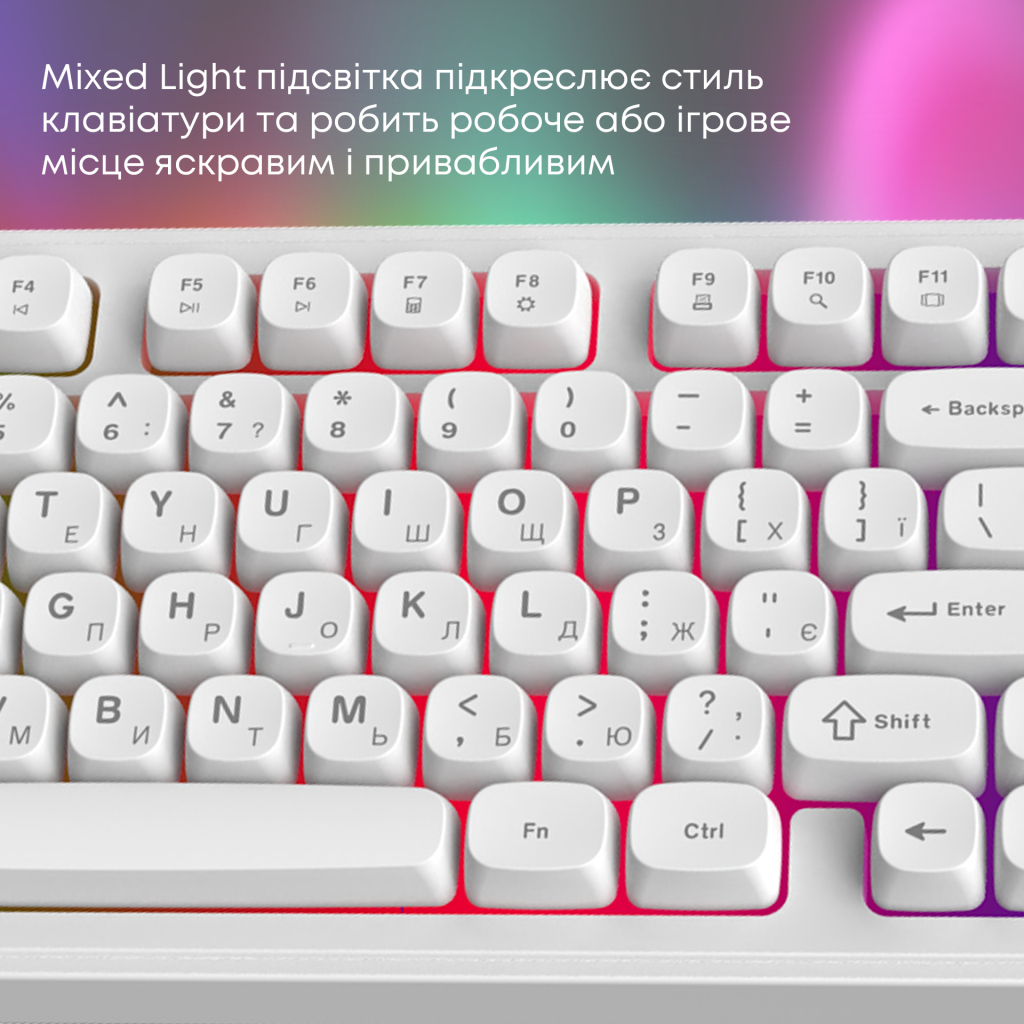 Клавіатура Ajazz AF98 USB UA White (AF98-W) - зображення 10