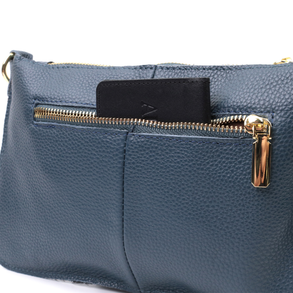 Сумка Vintage З натуральної шкіри Синя (22646) - зображення 9
