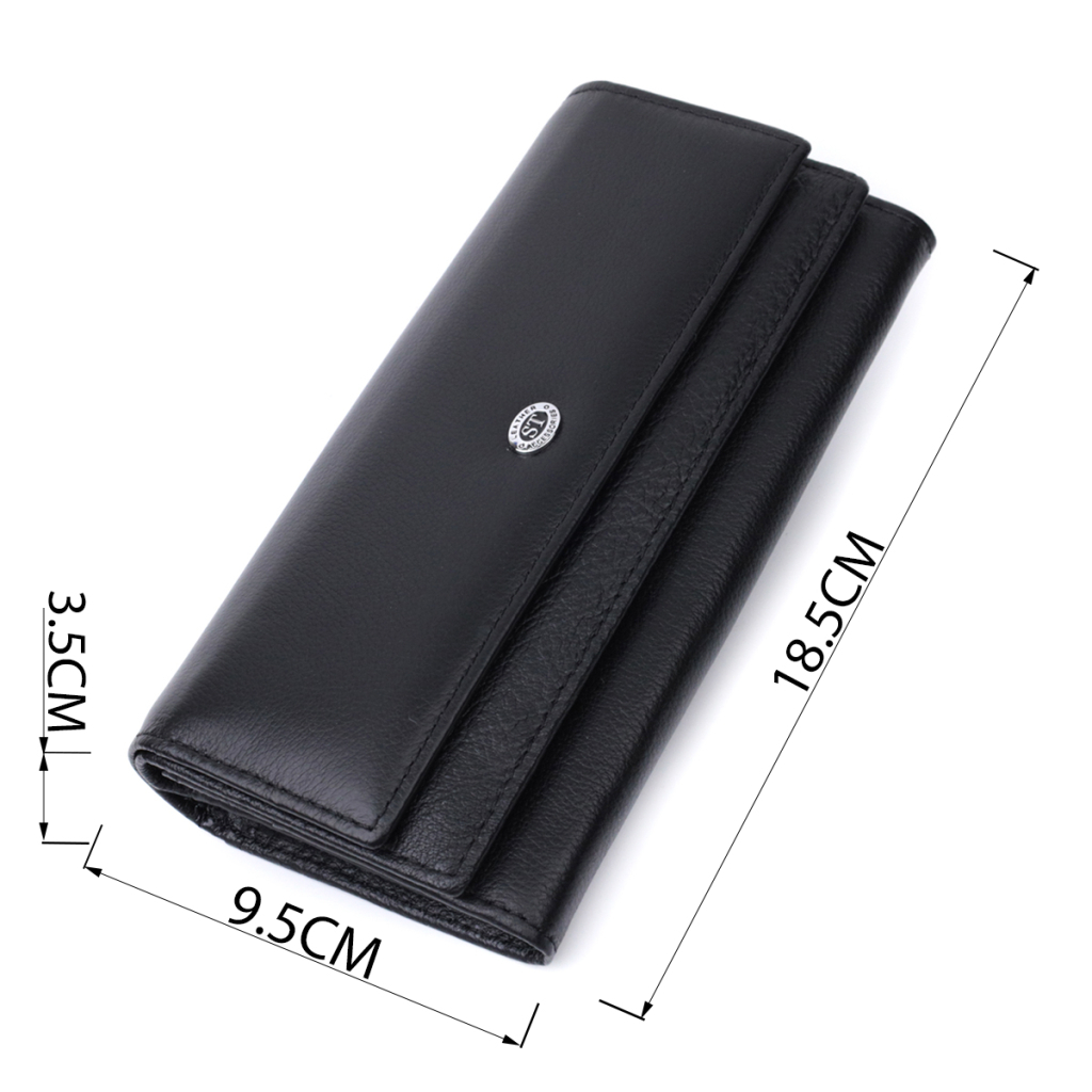 Гаманець ST Leather З натуральної шкіри Чорний (22696) - зображення 3