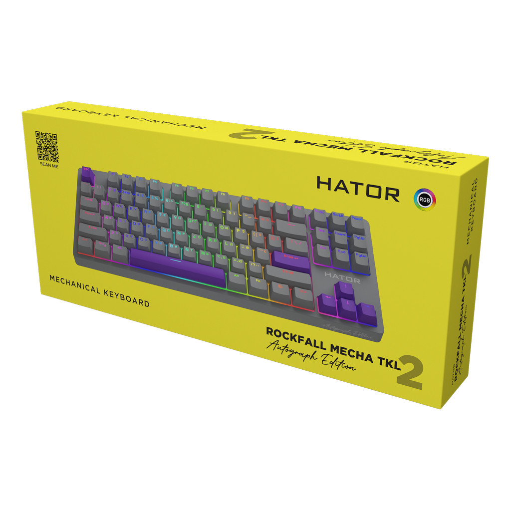 Клавіатура Hator Rockfall 2 Autograph Edition Mecha TKL Aurum Choco USB Titanium (HTK-526) - зображення 6