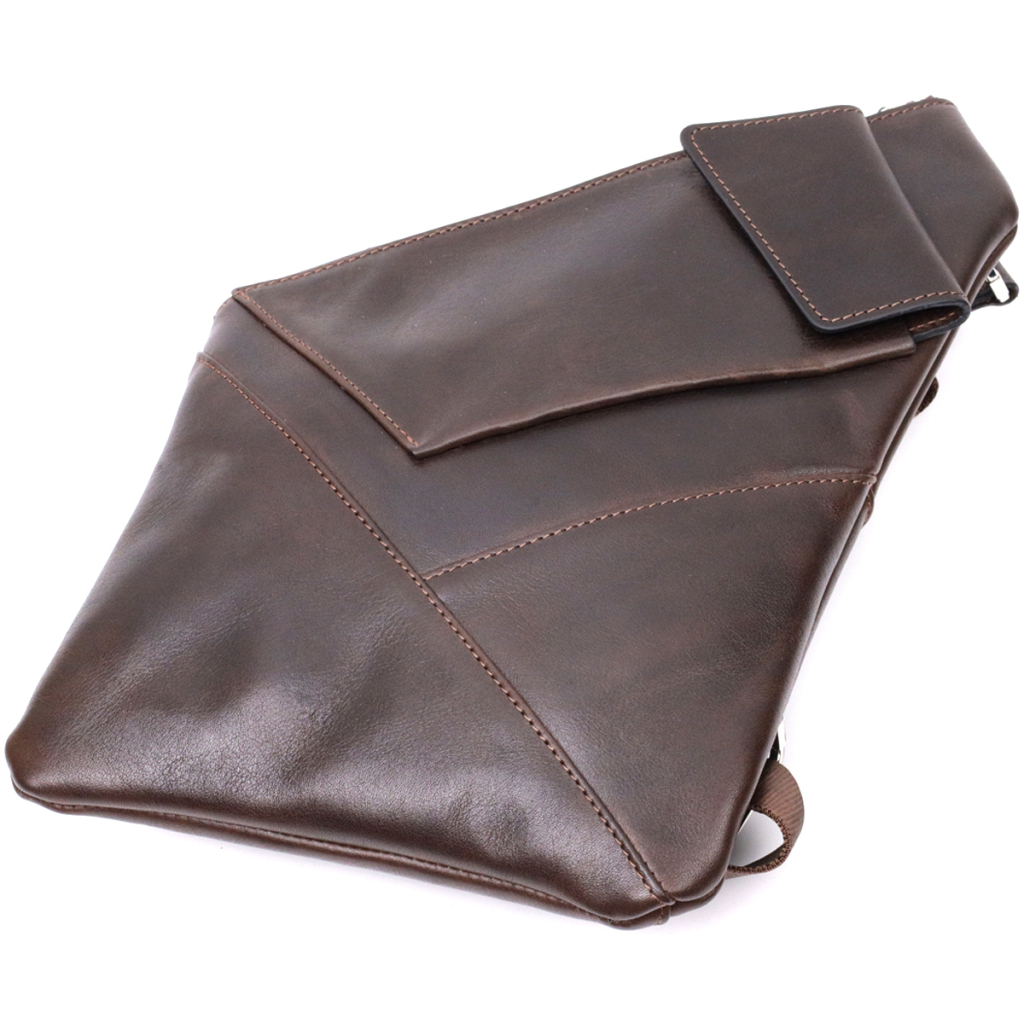 Сумка Grande Pelle Чоловіча на плече з натуральної шкіри Коричнева (11669) - зображення 5