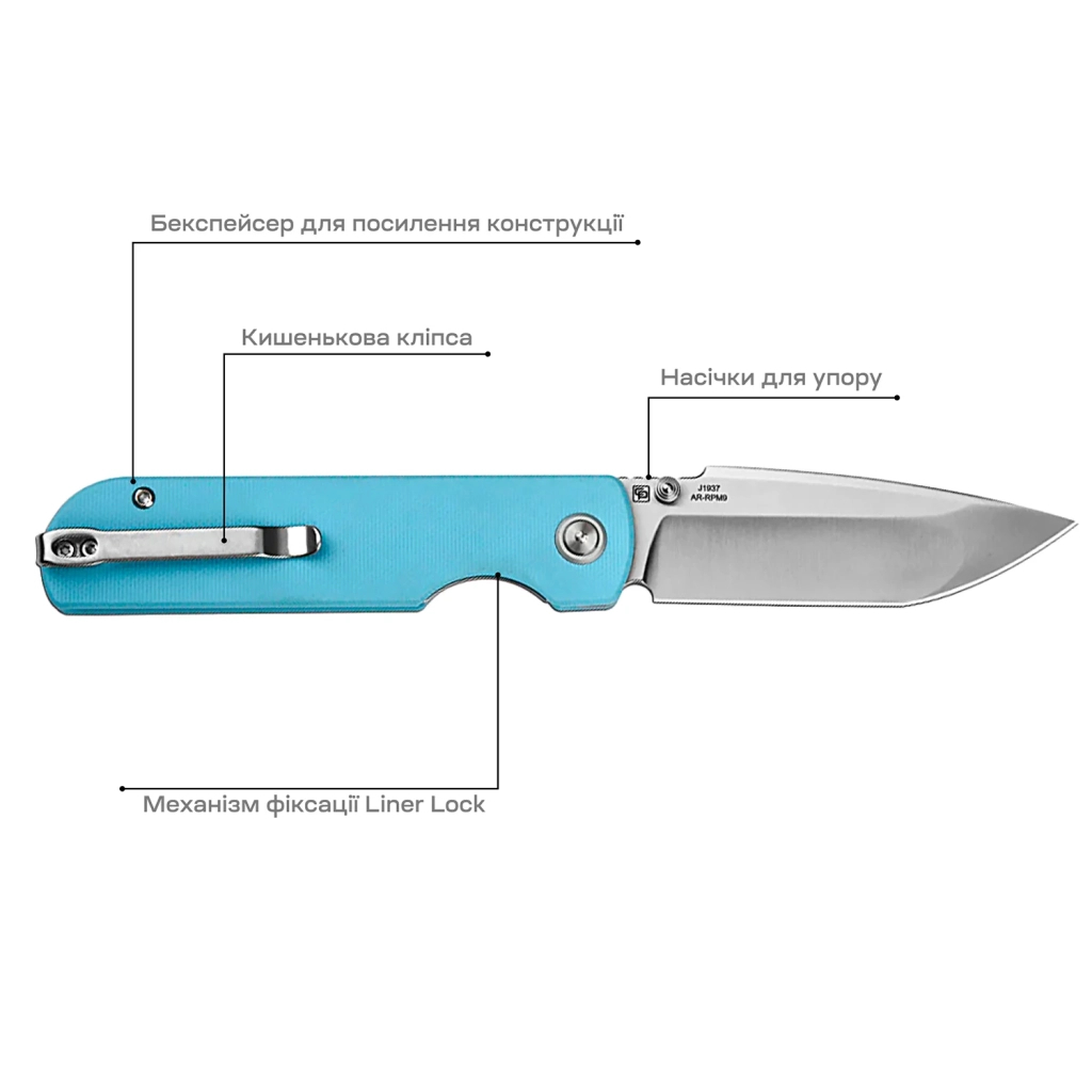 Ніж CJRB Nova Blue (J1937-BU) - изображение 5