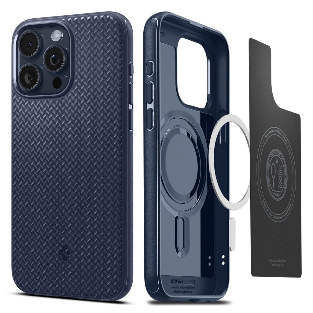 Чохол до мобільного телефона Spigen Apple iPhone 15 Pro Mag Armor MagFit Navy Blue (ACS06737) - зображення 2