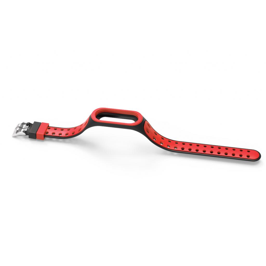 Ремінець до фітнес браслета BeCover Colour Style для Xiaomi Mi Smart Band 5 Black-Red (705157) - зображення 3