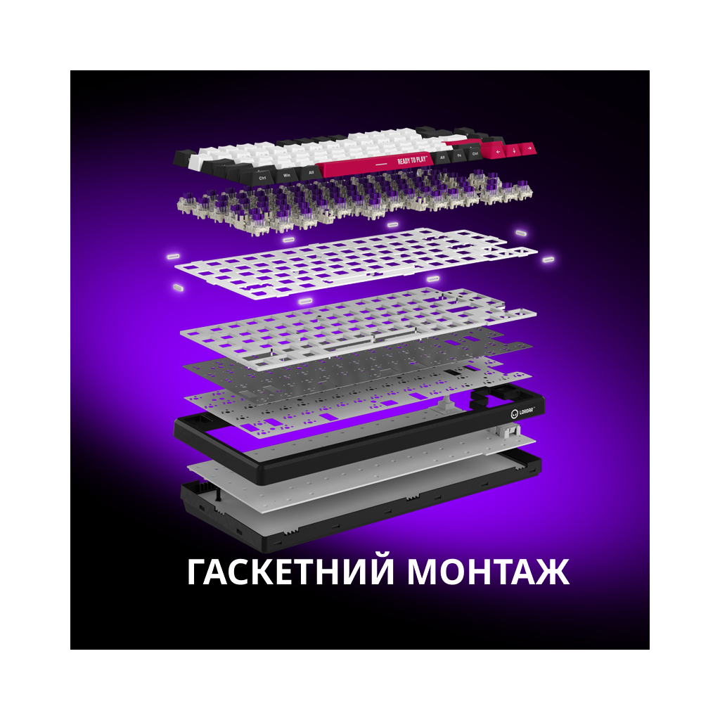 Клавіатура Lorgar KBP7075W Pro RGB Wireless/Bluetooth/USB UA Black/red (LRG-KBP7075W-BK-US) - зображення 6