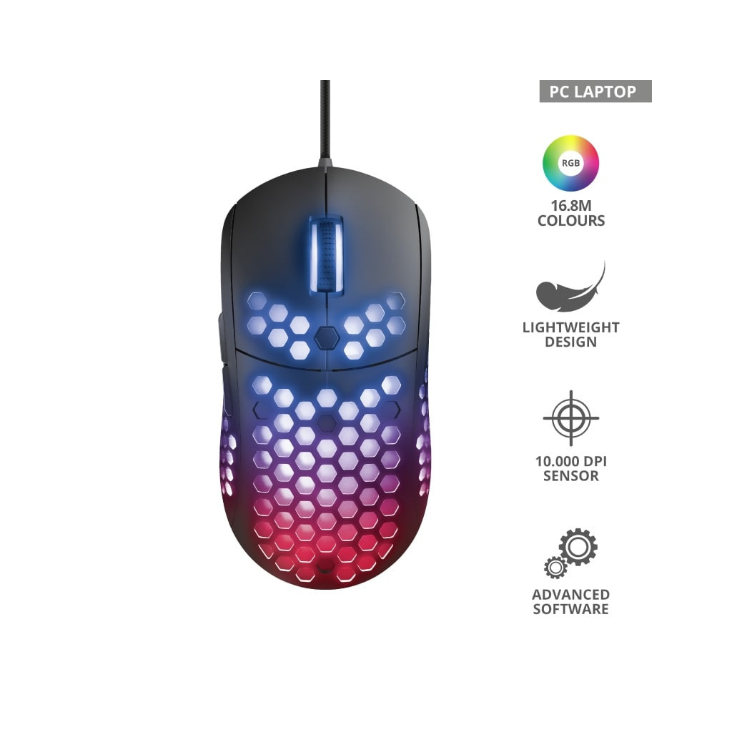 Мишка Trust GXT 960 Graphin Ultra-lightweight RGB USB Black (23758) - зображення 7