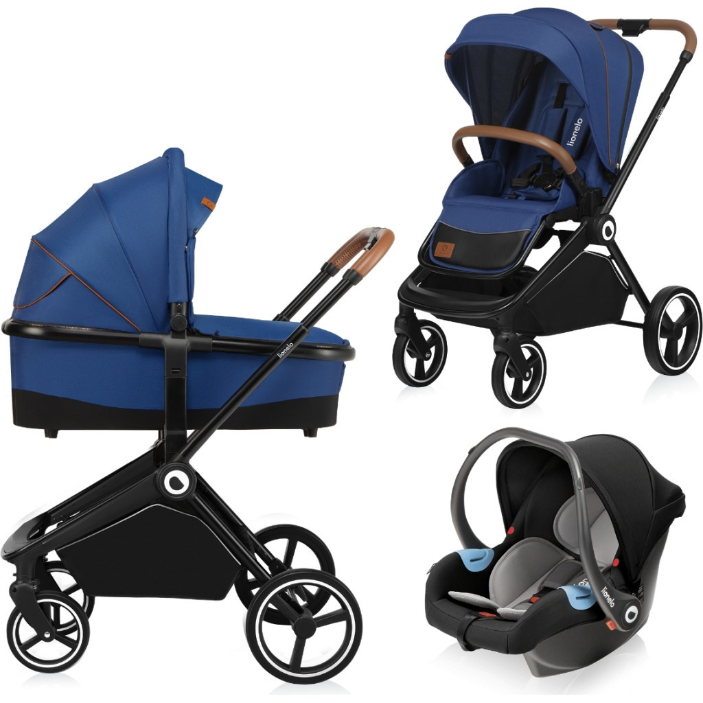 Коляска Lionelo 3 в 1 Mika Blue Navy (LO-MIKA 3IN1 BLUE NAVY) - зображення 1