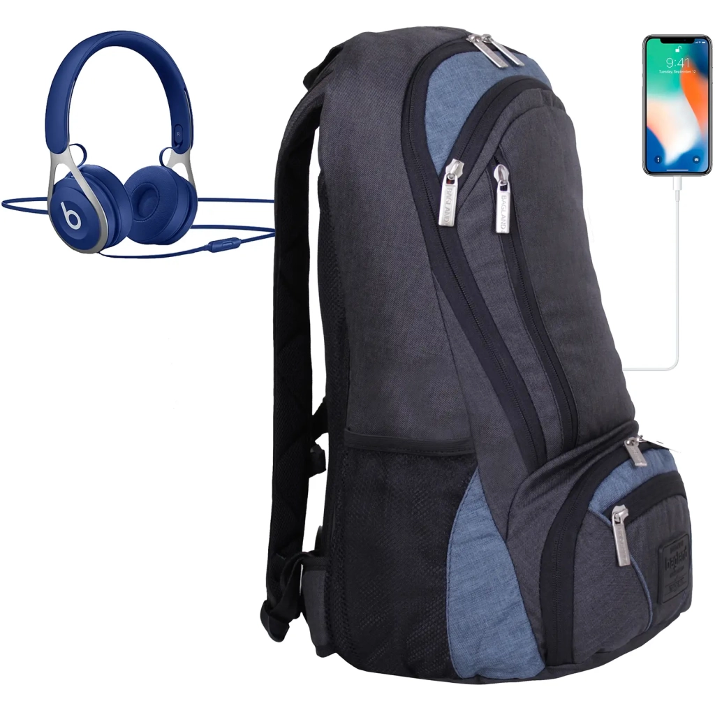 Рюкзак для ноутбука Bagland 15.6" Granite 23L black/gray 0012069 (7072175) - зображення 3