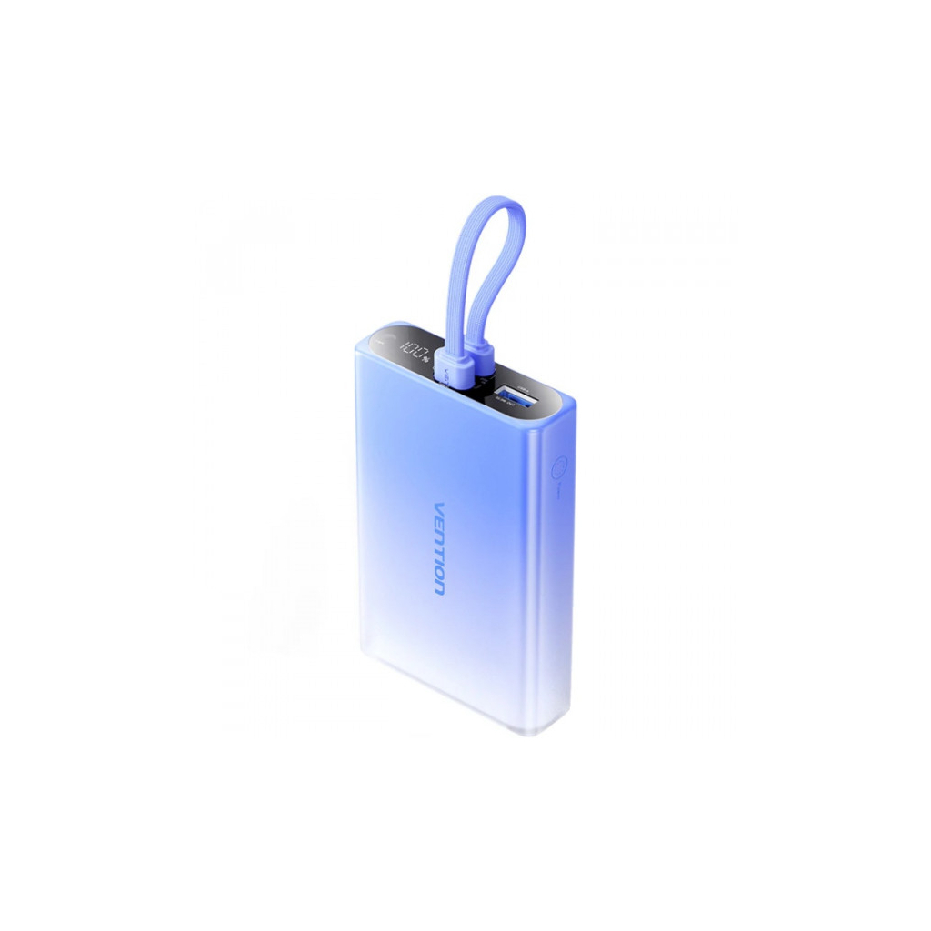 Батарея універсальна VENTION 10000mAh 22,5W PD, USB-A, USB-C In/Out, Lightning In/Out, LED display, Blue (FHZL0) - picture 1