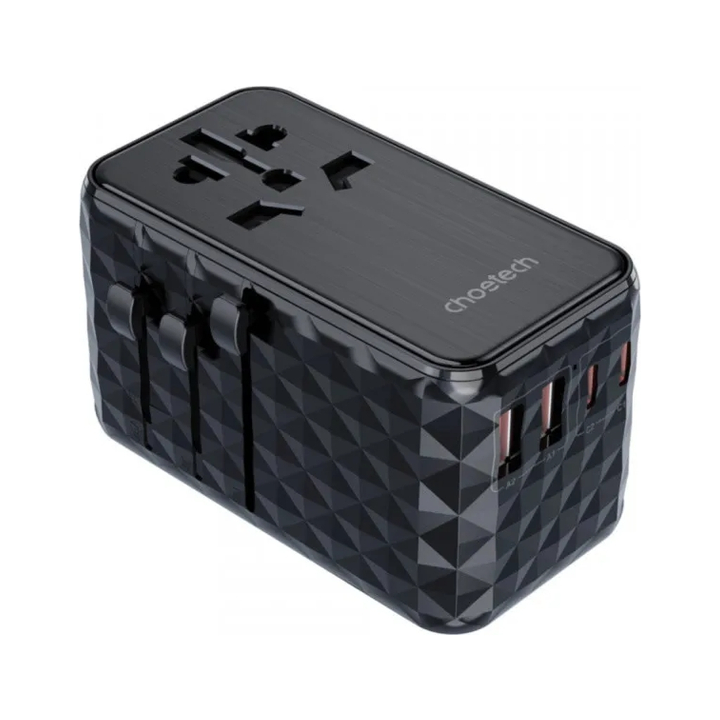 Зарядний пристрій Choetech 4xUSB 100W PD (2хUSB-C+2хUSB-A) сharger diamond model black (PD6028-BK) - зображення 2