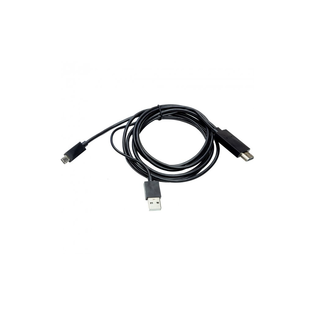 Кабель мультимедійний HDMI to microUSB (11 pin) + USB, 1.8m, (MHL) PowerPlant (CA910861) - зображення 1