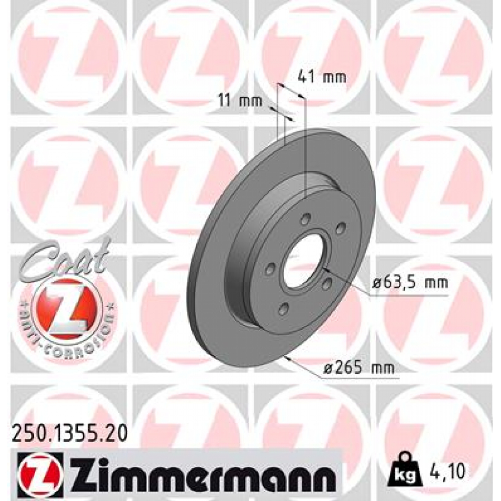 Гальмівний диск ZIMMERMANN 250.1355.20 - зображення 1