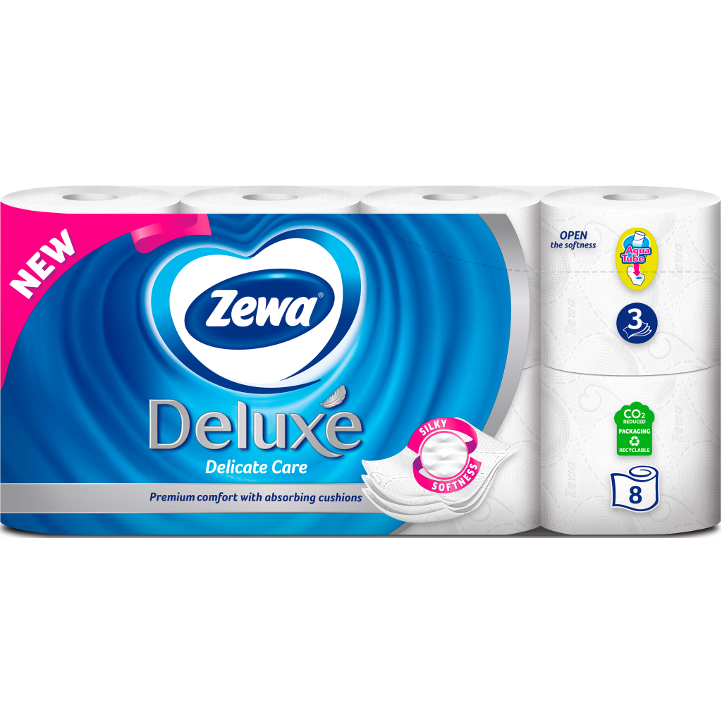Туалетний папір Zewa Deluxe білий 3 шари 8 рулонів (7322541171739) - зображення 2