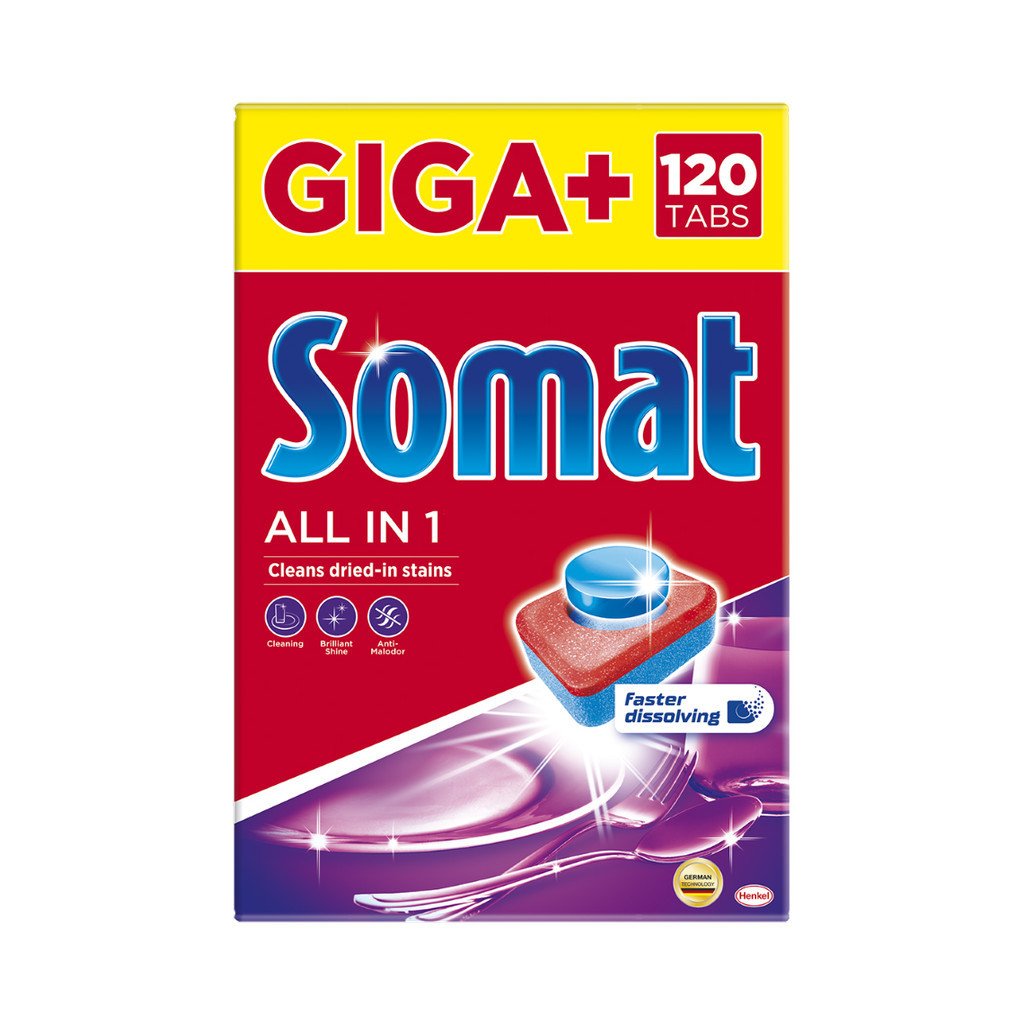 Таблетки для посудомийних машин Somat All in 1 120 шт. (9000101535297) - зображення 1