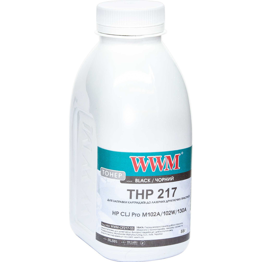 Тонер WWM HP LJ Pro M102A/102W/130A, 55г Black (WWM-CF217-55) - зображення 1