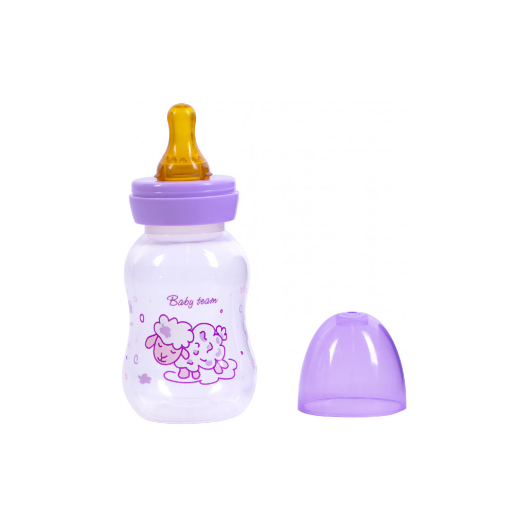 Пляшечка для годування Baby Team з латексною соскою Овечка, 125 мл (1300_овечка) - зображення 2