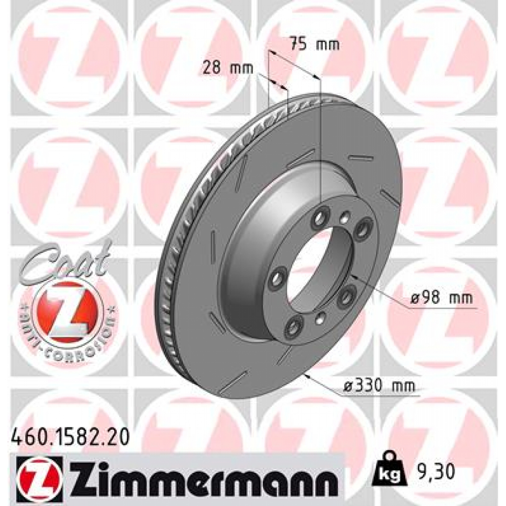Гальмівний диск ZIMMERMANN 460.1582.20 - зображення 1