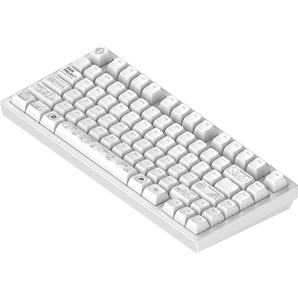 Клавіатура Dark Project ALU81 Terra Nova PBT RGB Mech G3MS Moonstone White (DPKB_NOVA_81_ANSI_WHITE_UA) - зображення 2
