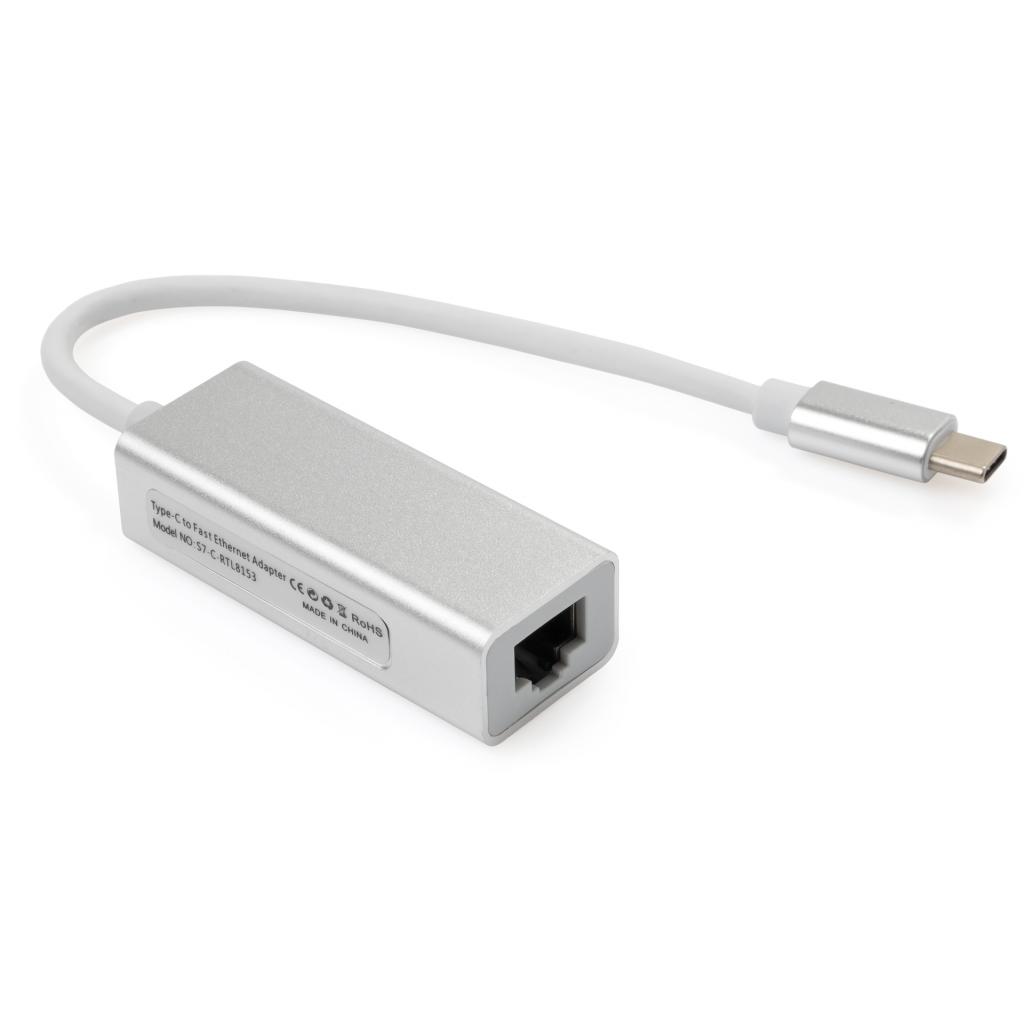 Перехідник USB-C to RJ45 Ethernet 1000Mbps aluminium Vinga (VCPATC2GBLNS) - зображення 3