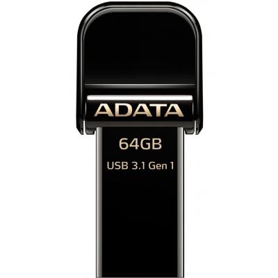 USB флеш накопичувач ADATA 64GB I920 Black USB 3.1/Lightning (AAI920-64G-CBK) - зображення 1