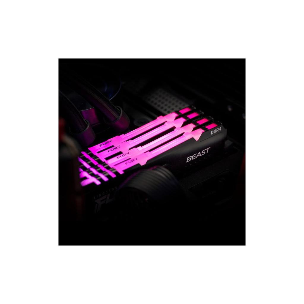 Модуль пам'яті для комп'ютера DDR4 32GB (2x16GB) 2666 MHz FURY Beast RGB Kingston Fury (ex.HyperX) (KF426C16BBAK2/32) - зображення 6