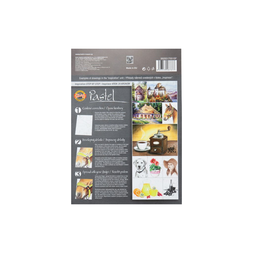 Альбом для малювання Koh-i-Noor для пастелі з ескізами А4 20 аркушів (992017) - зображення 2
