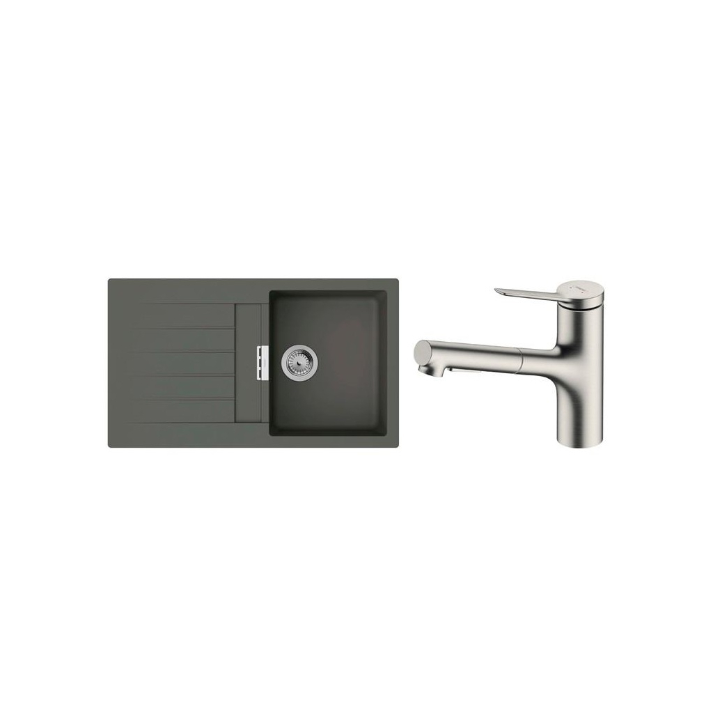 Мийка кухонна Hansgrohe S520-F345 + зміш. Zesis M33 (43356800) - зображення 1