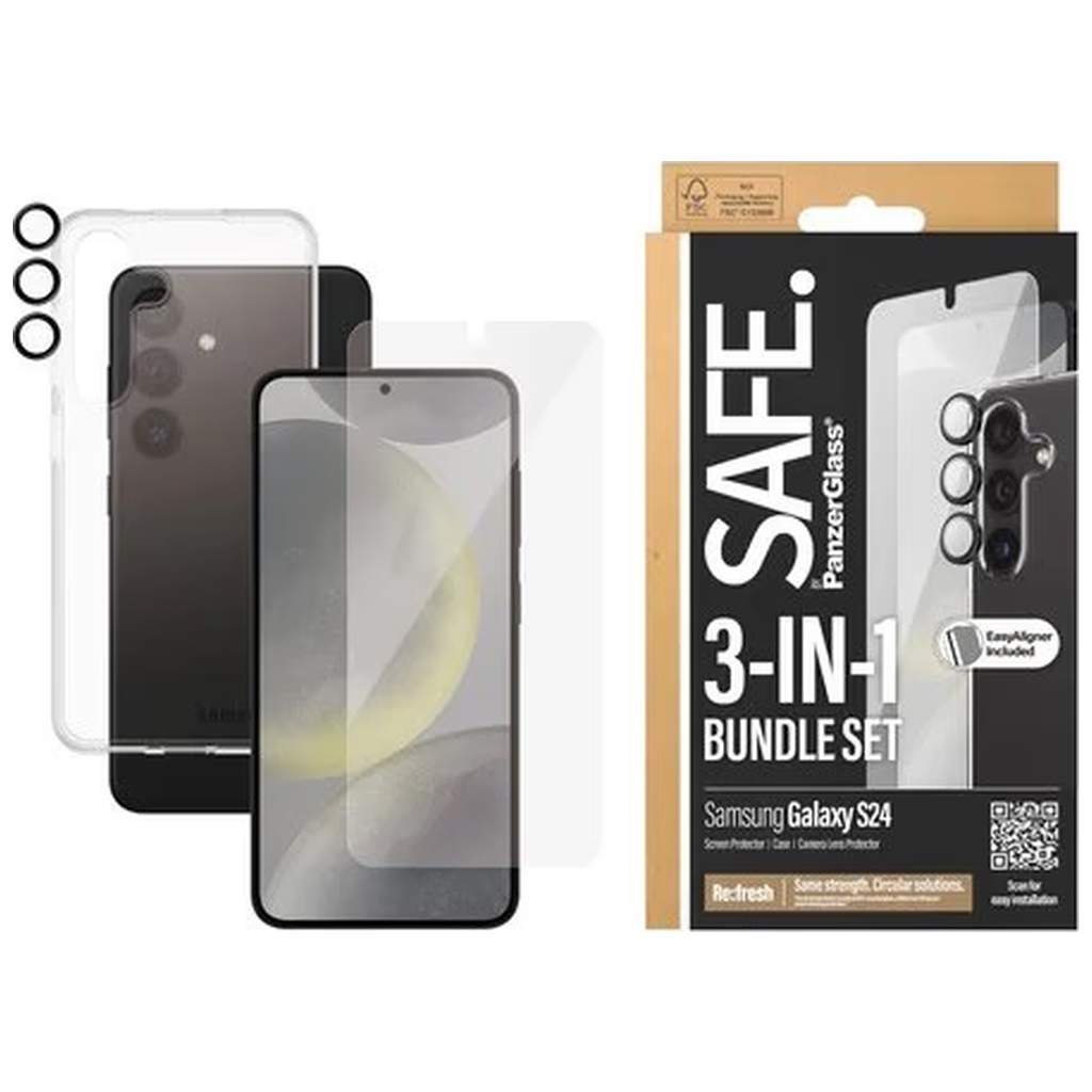 Чохол до мобільного телефона PANZERGLASS 3-in-1 Pack Samsung Galaxy S24 (PG_BSAFE95672) - зображення 1