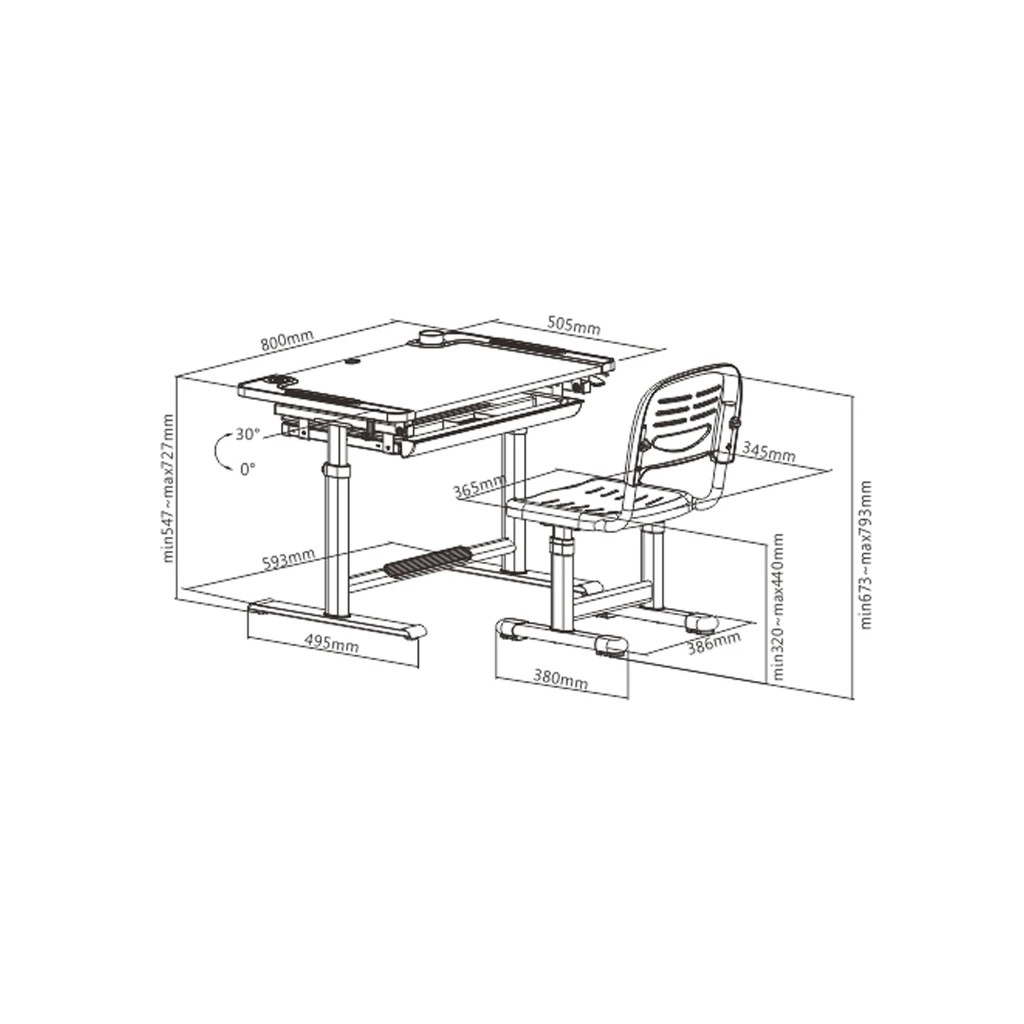 Парта зі стільцем Cubby Lupin Grey (Lupin grey KIDS FURNITURE) - зображення 12