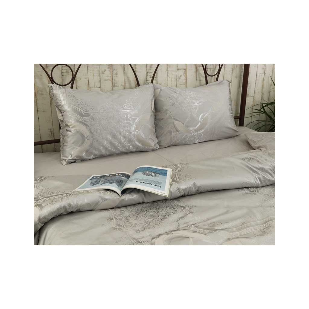 Постільна білизна Руно Grey сатин набивна полуторна (677.137АЖ_Grey) - зображення 1