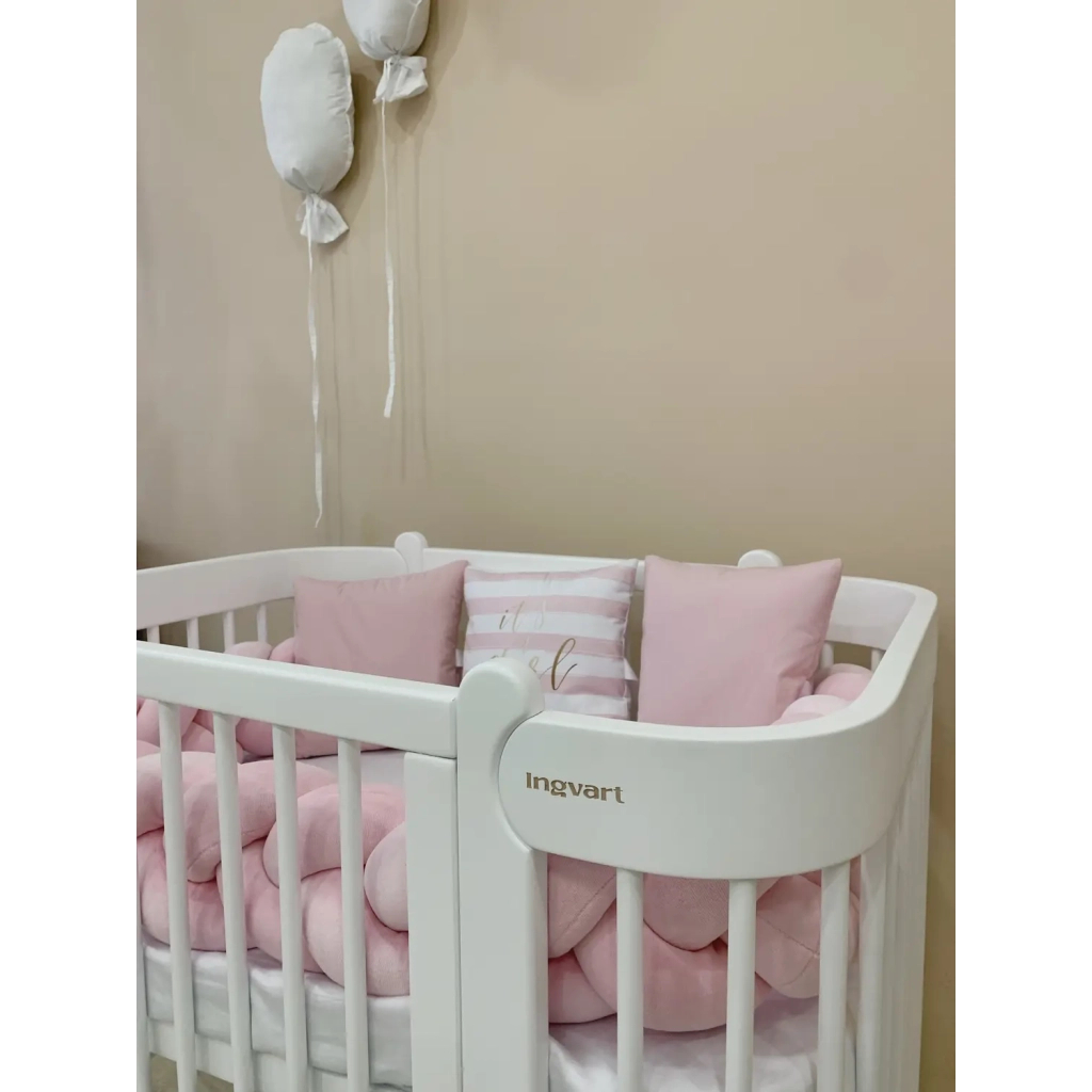 Ліжечко Ingvart трансформер Nika 70 Slim з опускною боковинкою (70х94, 70х120) біле (87290011) - зображення 3