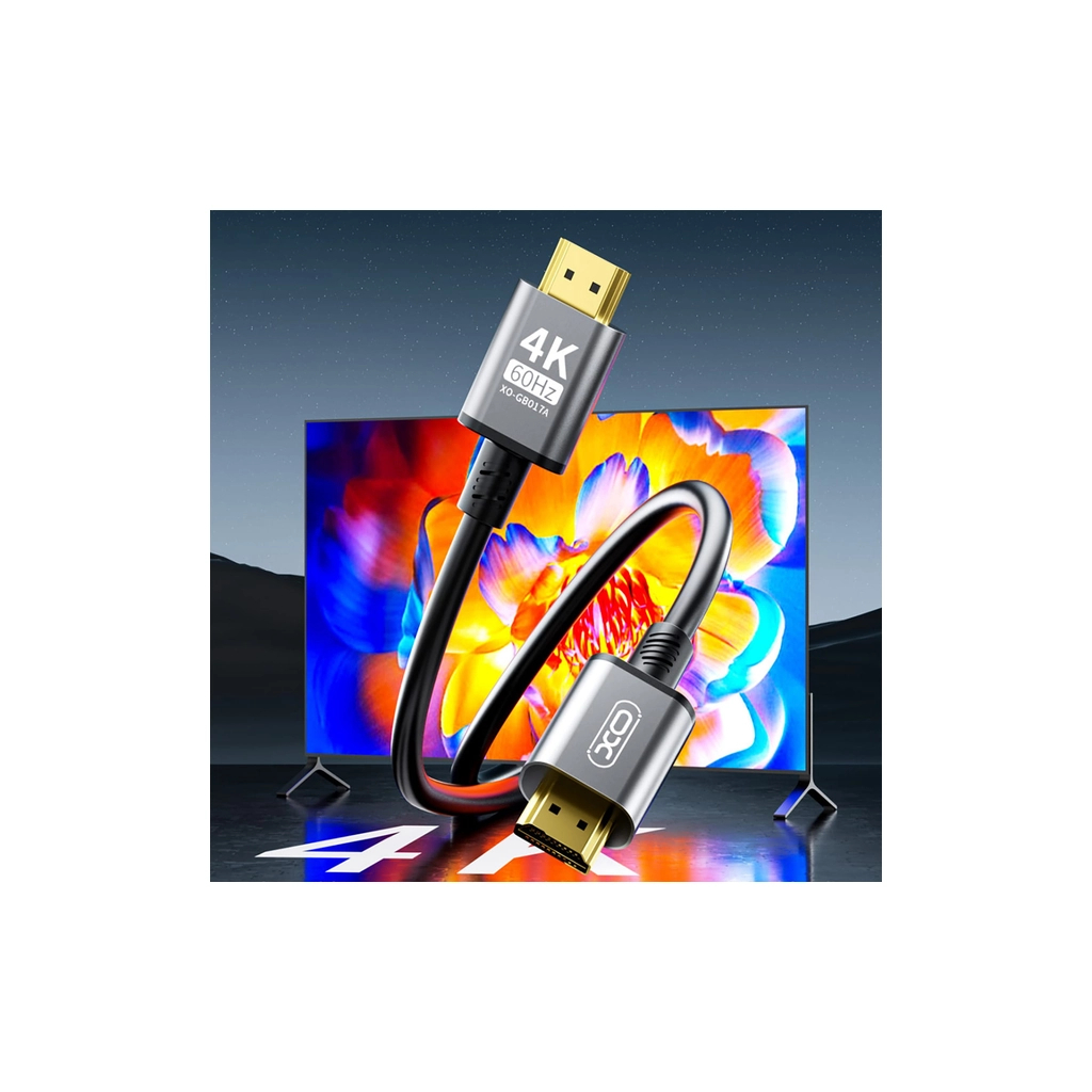 Кабель мультимедійний HDMI M to HDMI M 3.0m V2.0 black XO (GB017A-HDMI.tranish) - зображення 5
