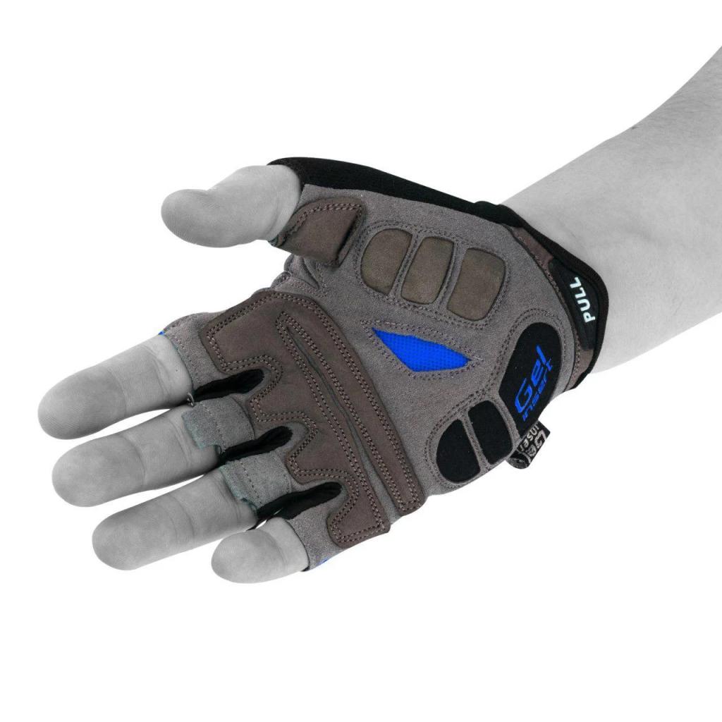 Велорукавиці PowerPlay 5037 Black/Blue L (5037A_L_Blue) - зображення 4