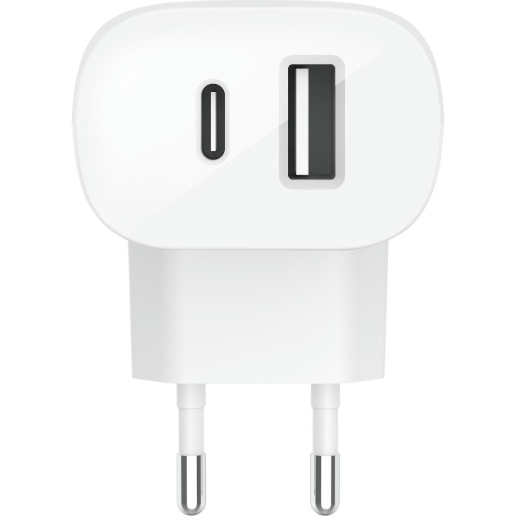 Зарядний пристрій Belkin USB-C PD25W + USB QC12W 37W White (WCB007VFWH) - зображення 5