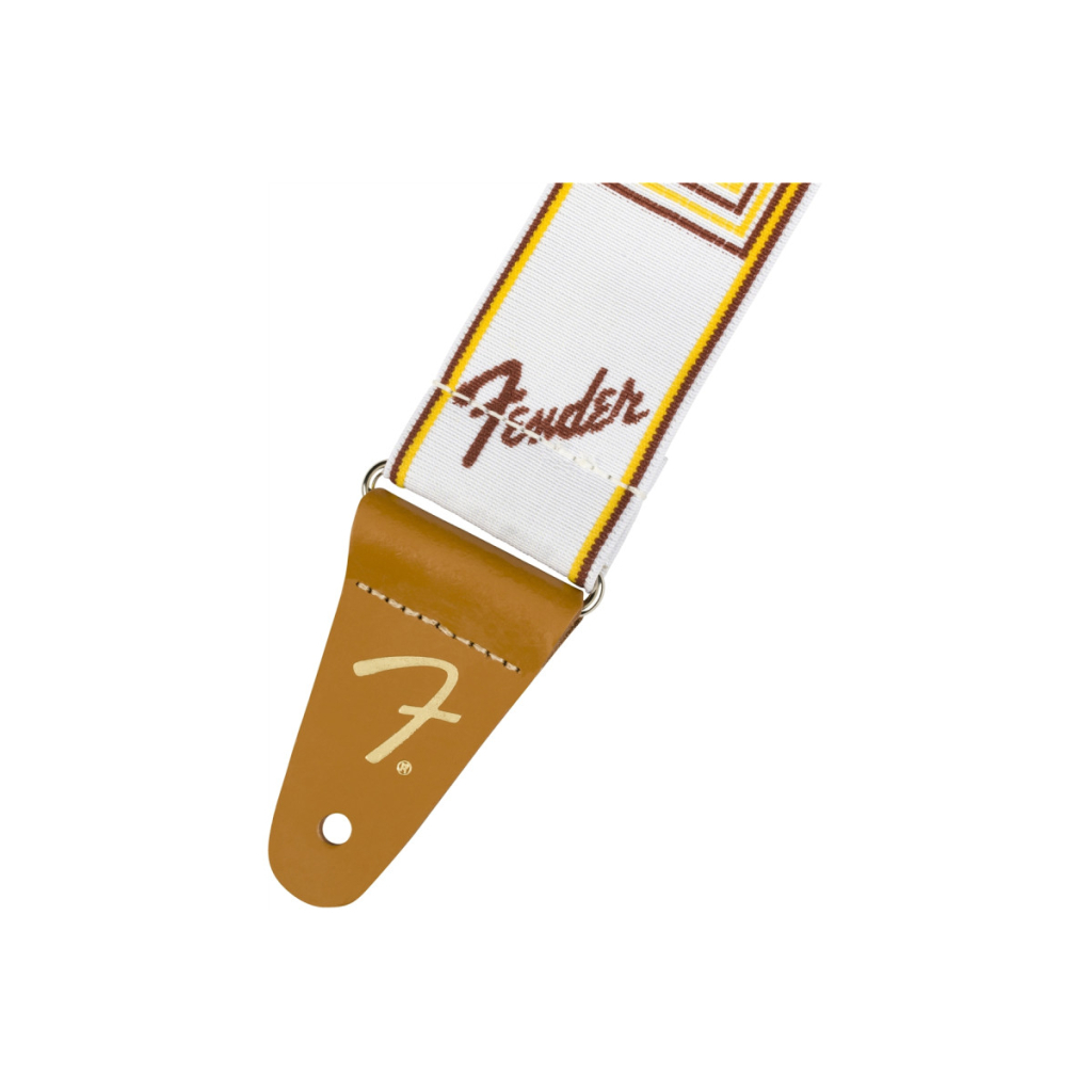 Ремінь для гітари Fender Strap 2" Weighless Monogrammed White/Brown/Yellow (230247) - зображення 2