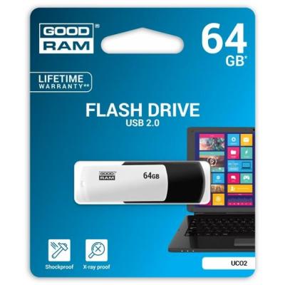 USB флеш накопичувач Goodram 64GB UCO2 Colour Black&White USB 2.0 (UCO2-0640KWR11) - зображення 3