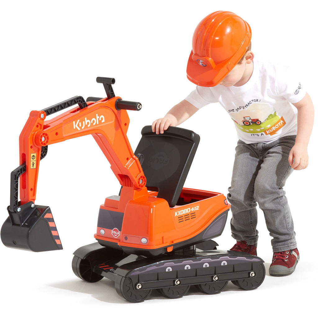 Чудомобіль Falk Kubota екскаватор з шоломом, помаранчевий (122) - зображення 3