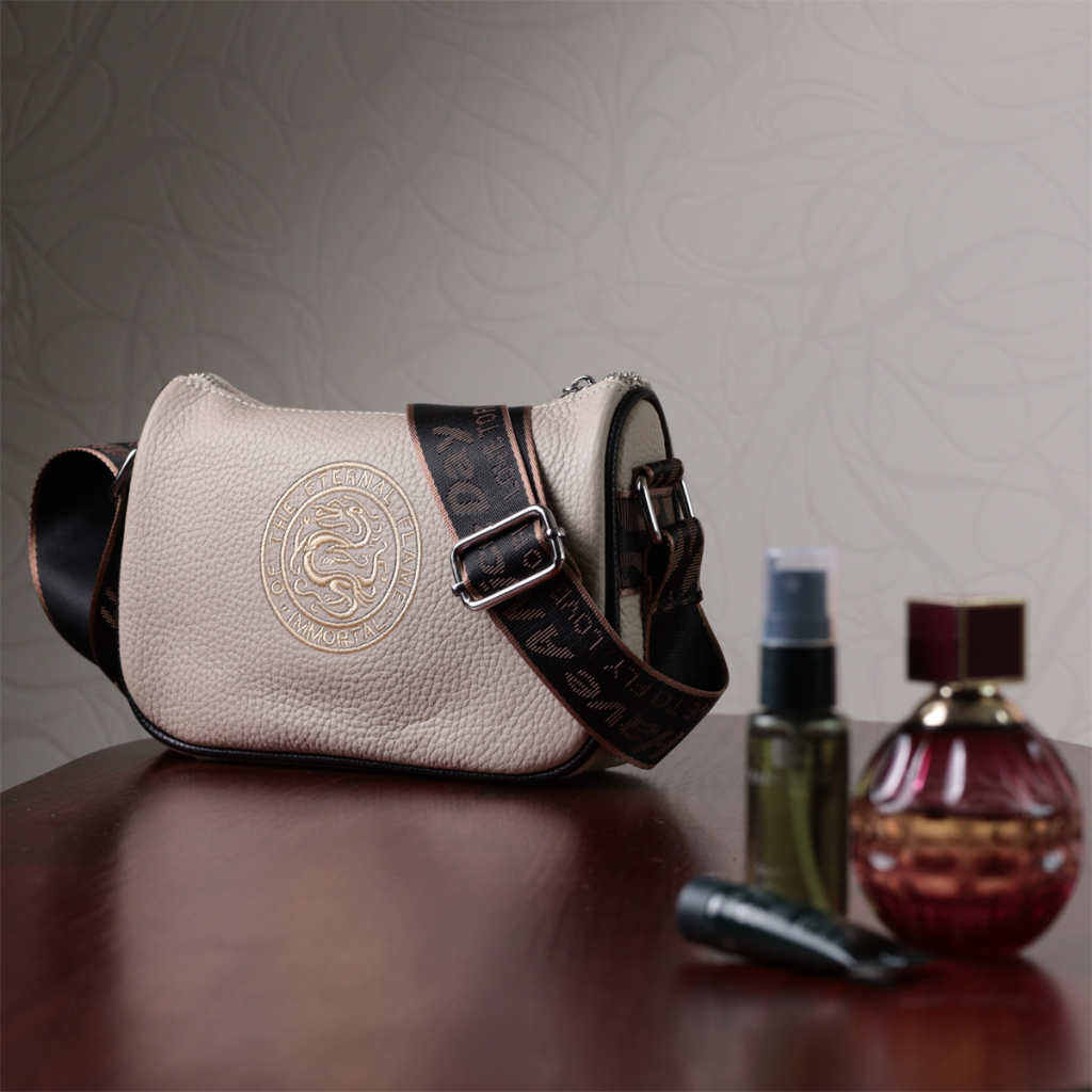 Сумка Vintage Жіноча з вишивкою на лицьовій стороні з натуральної шкіри Бежева (22625) - зображення 11