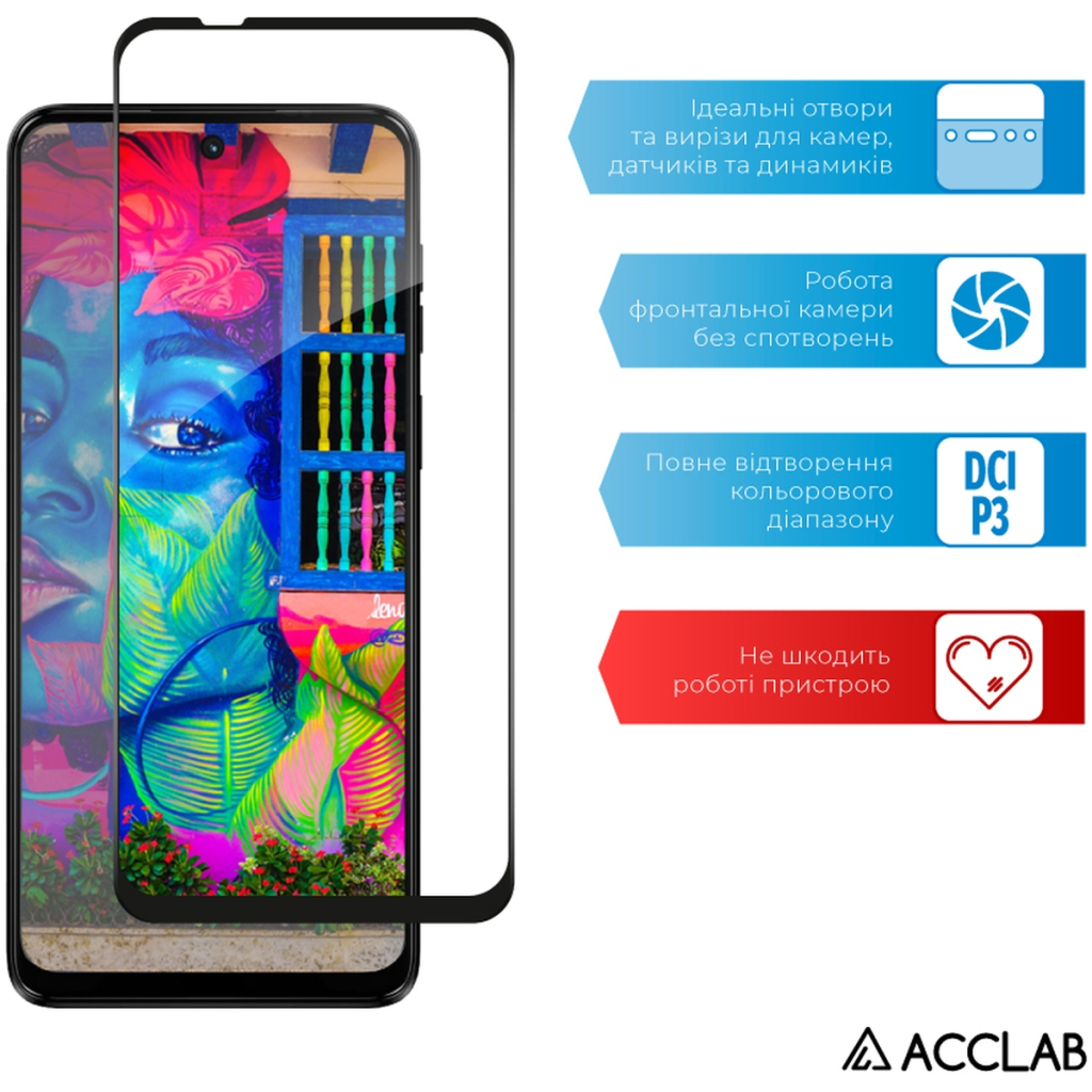 Скло захисне ACCLAB Full Glue MOTO G14 Black (1283126577741) - зображення 5